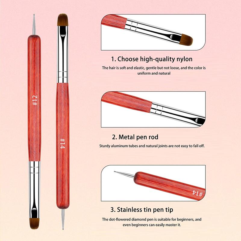Dual-Ended Nail Art Brushes And Dotting Pens Set Professional Manicure Detailing Tools Rhinestone Gel Painting Manicure Tool