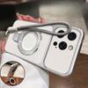 Magnetic Stand Bracket Phone Case For iPhone 17 16 15 14 13 12 11 Pro Max Plus PU Lambskin Leather With Wrist Strap Soft Cover