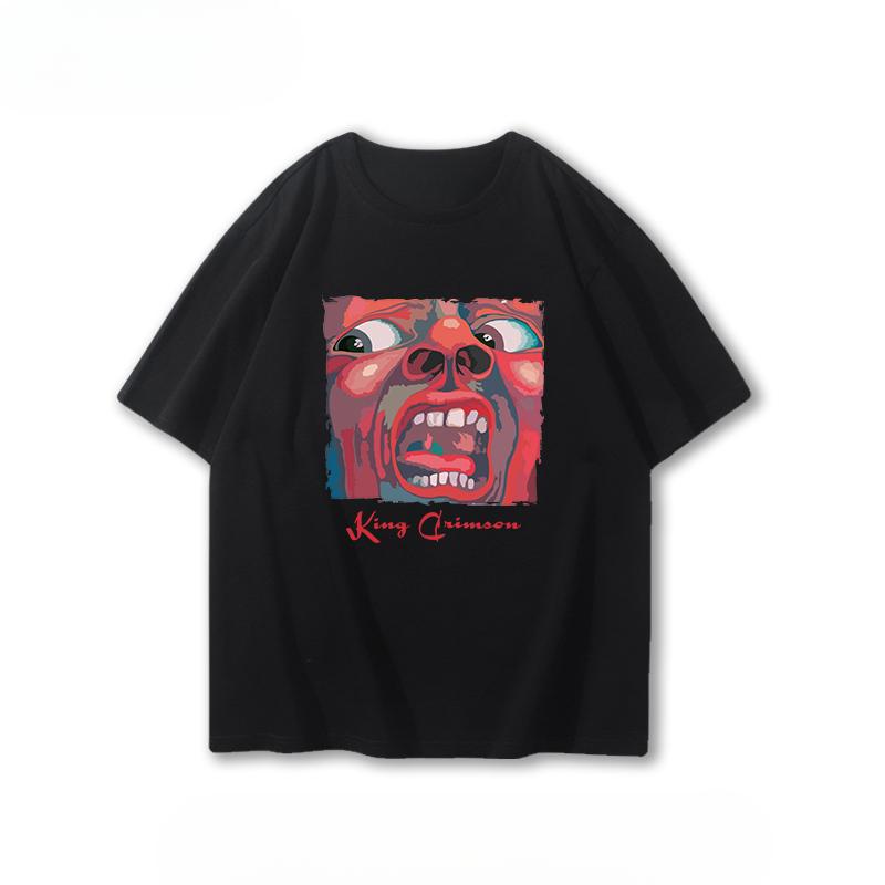 

2025 King Crimson Rock Band Fans Should Support Unisex s And Women s Summer Cotton Loose Casual Half-sleeved Stylish Family T-shirt 4XL