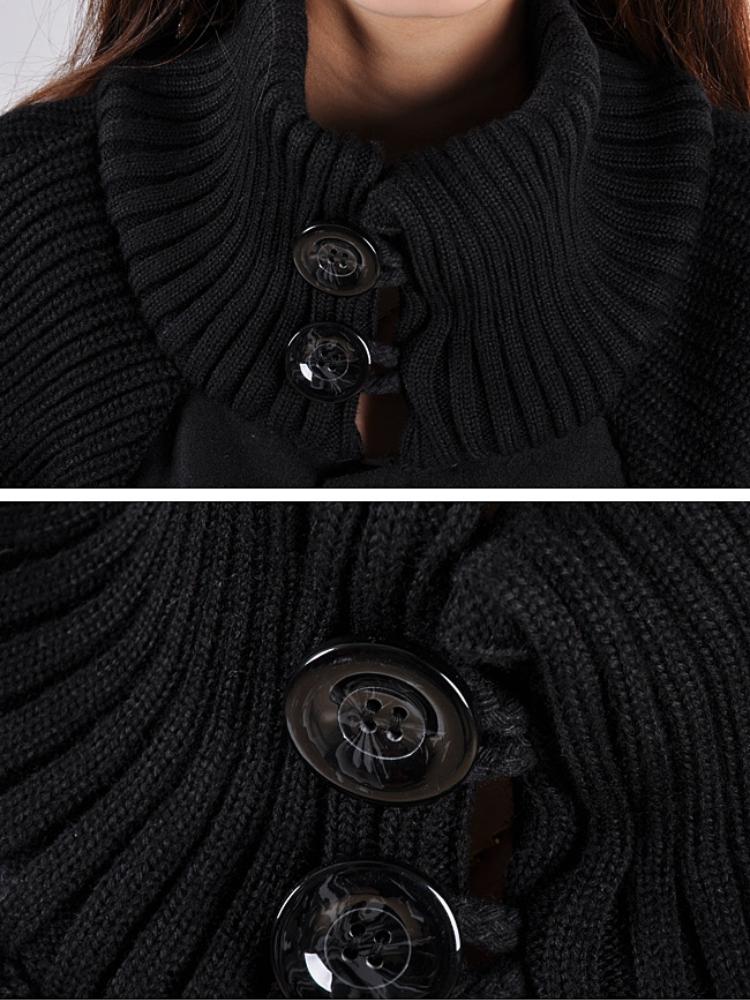 Autumn and Winter New Solid Color Plus Size Women's Button Up Version, Medium To Long Loose Coat, Cloak, Windbreaker