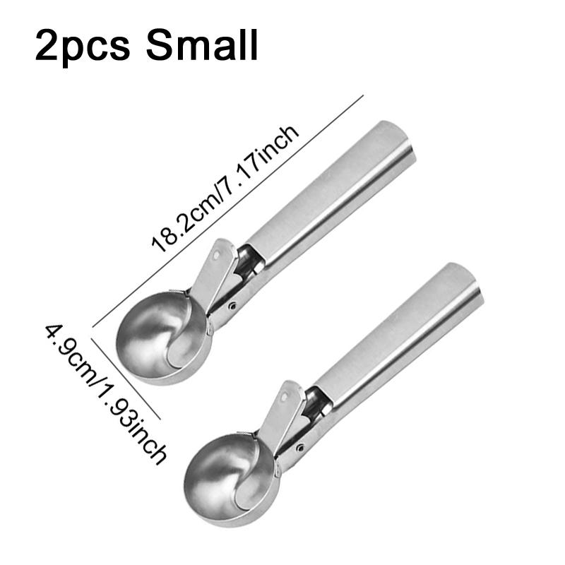 Stainless Steel Ice Cream Spoon Ball Digger Multifunctional Elastic Type Fruit Spoon Watermelon Household Kitchen Tools TMZ