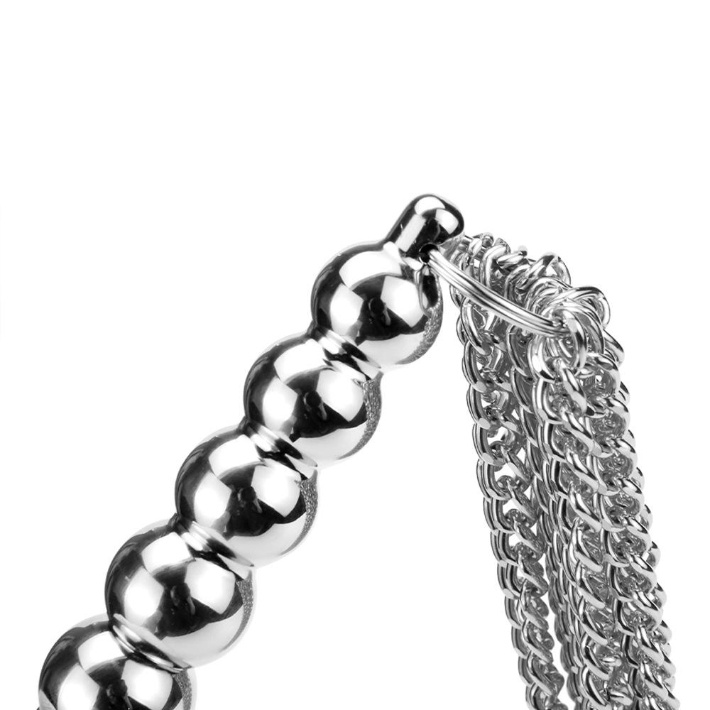 High-quality PU Whip Sex Toy Large Horse Whip Training Tool Party Metal Chain Whip Flirting Beads Anal Plug Adult Sex Toys