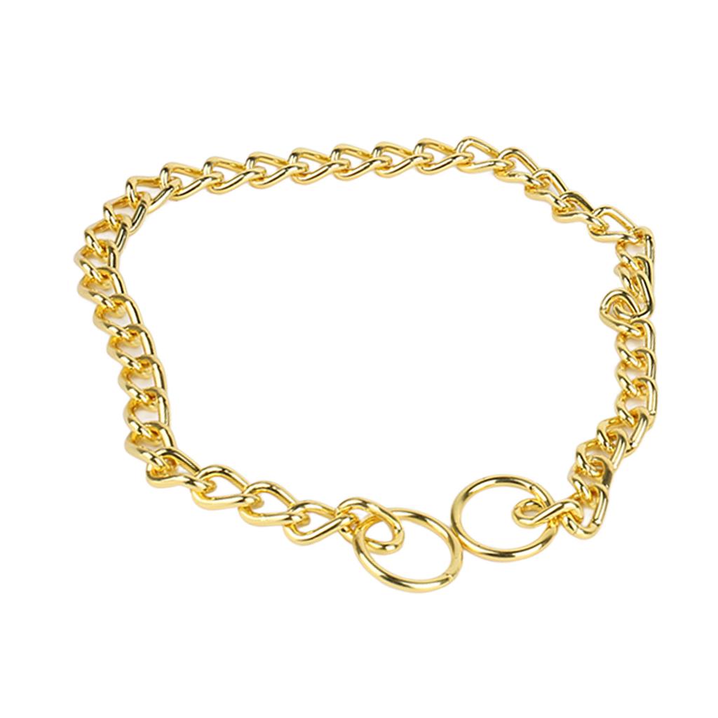 Pet Chain Necklace Gold Color Fashion Decorative Durable Pet Chain Collar for Dogs Cats 0.25x50cm /