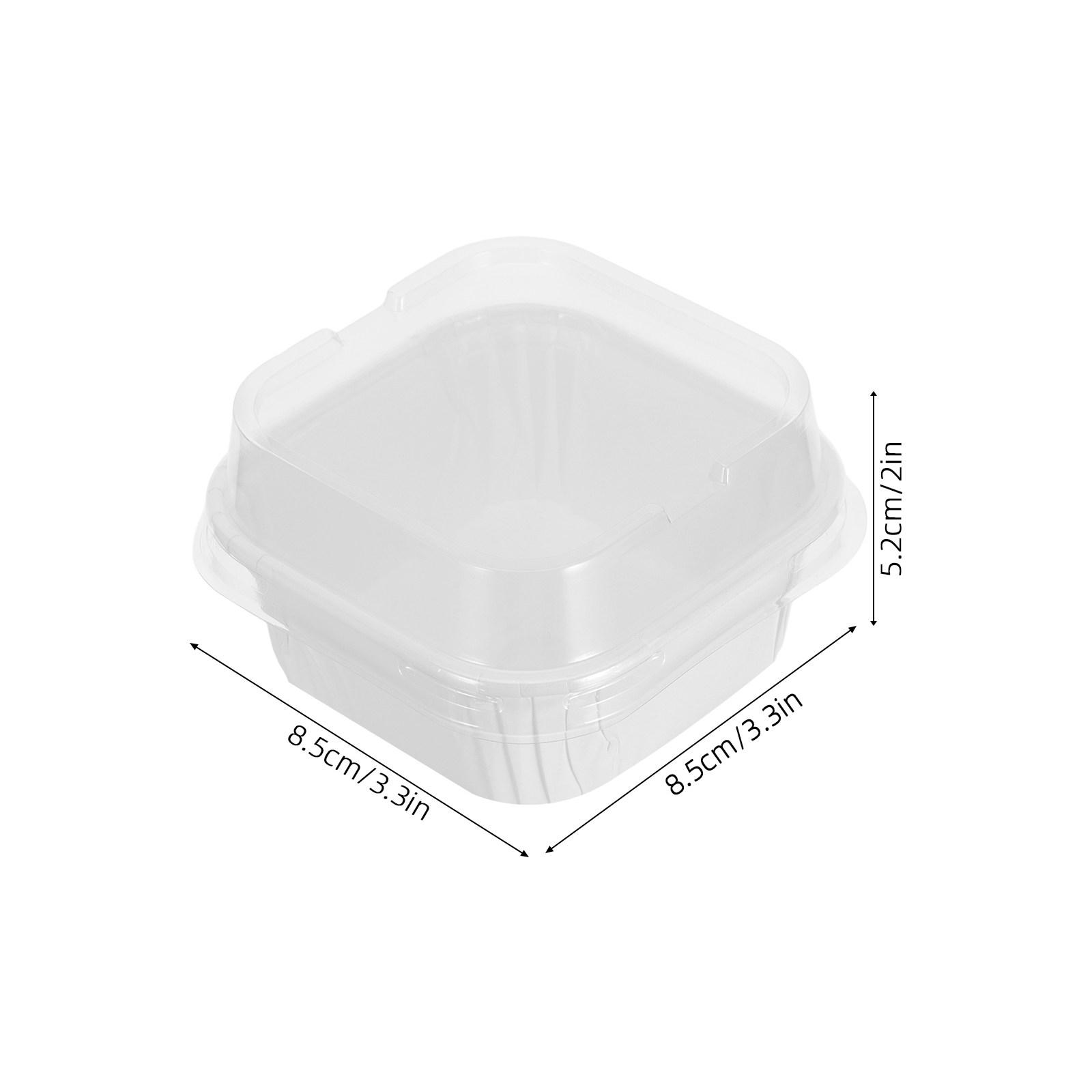 

50 Sets Square Cake Molds Disposable Paper Cupcake Pans with Lids Oven Safe Mini Baking Tray for Brownies Muffins Party белый