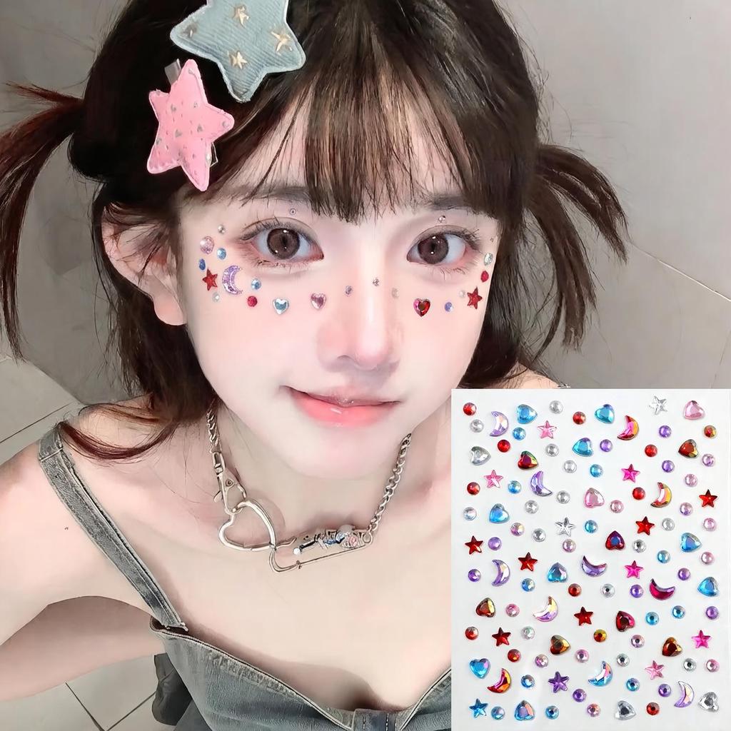 Kids' Diamond Stickers: Face & Nail Accessories for Stage Makeup