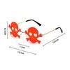Halloween Skull Sunglasses New Black Rimless Funny Sunglasses Party and Frameless Sunglasses for Men and Women Skull Glasses