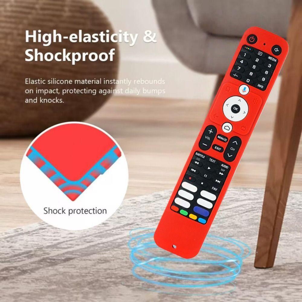 Silicone Protective Case with Lanyard Shockproof Soft Shell Protector for Haier Smart TV Remote Control HTR-U32
