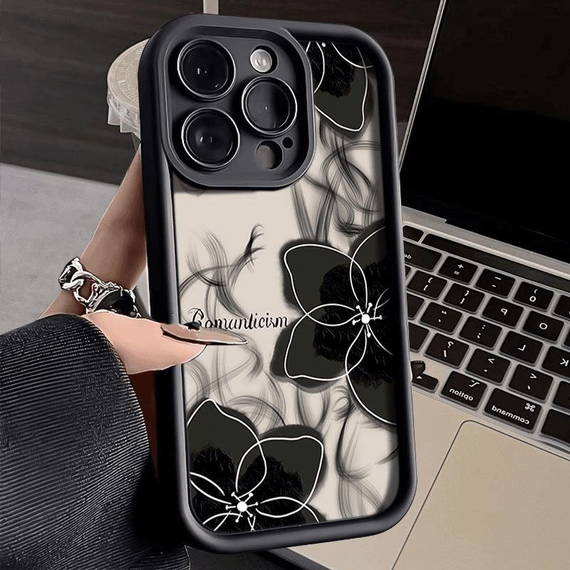 INS Style Dark Flowers Suitable for Apple 16pro Mobile Phone Case New IPhone15promax 13 Personality 14