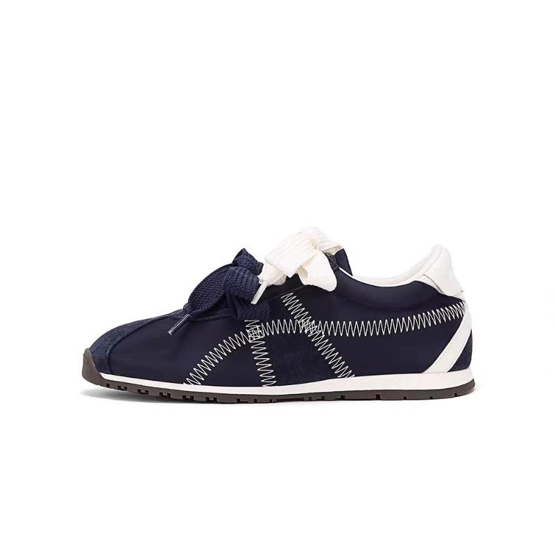 Women's low-top round head flat-soled ballet shoes, pair of shoelaces, breathable soft-soled versatile sports shoes, women's shoes