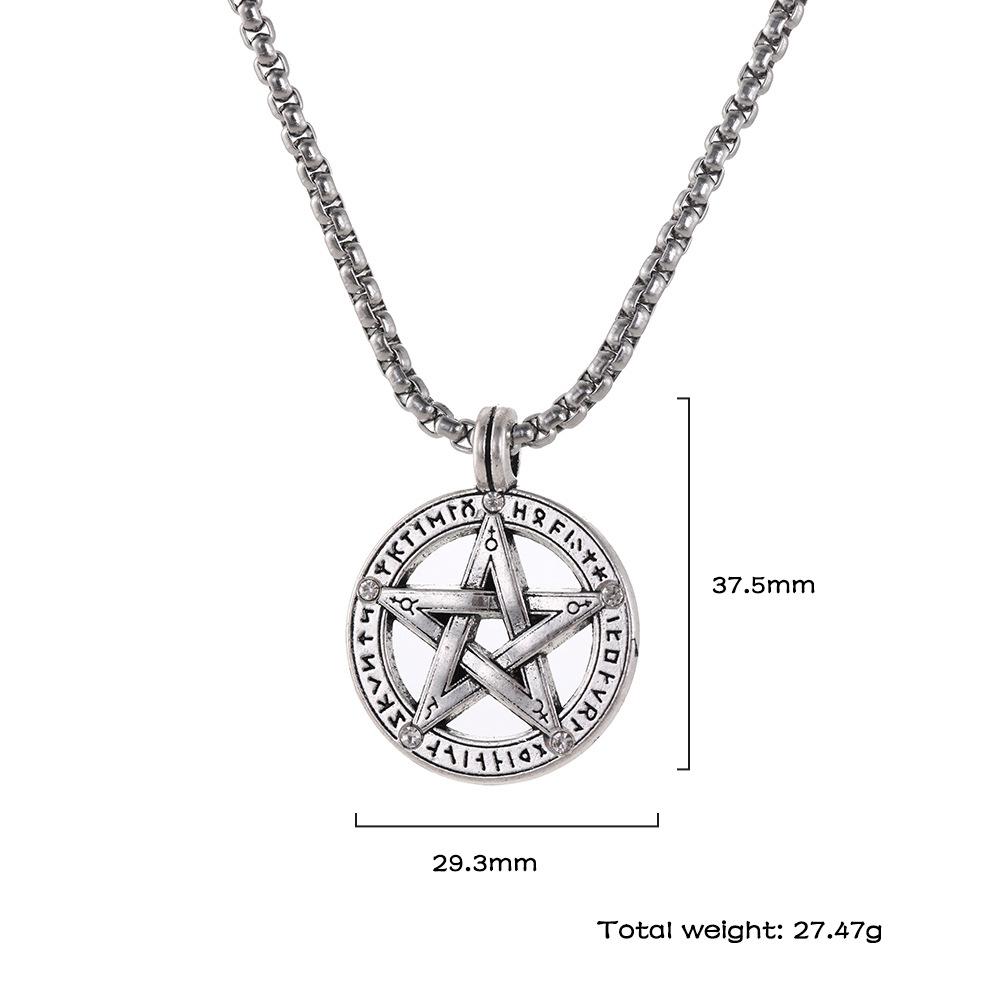 Fashion new products are on the shelves, featuring round hollow five-pointed star pattern universal necklace for men and women