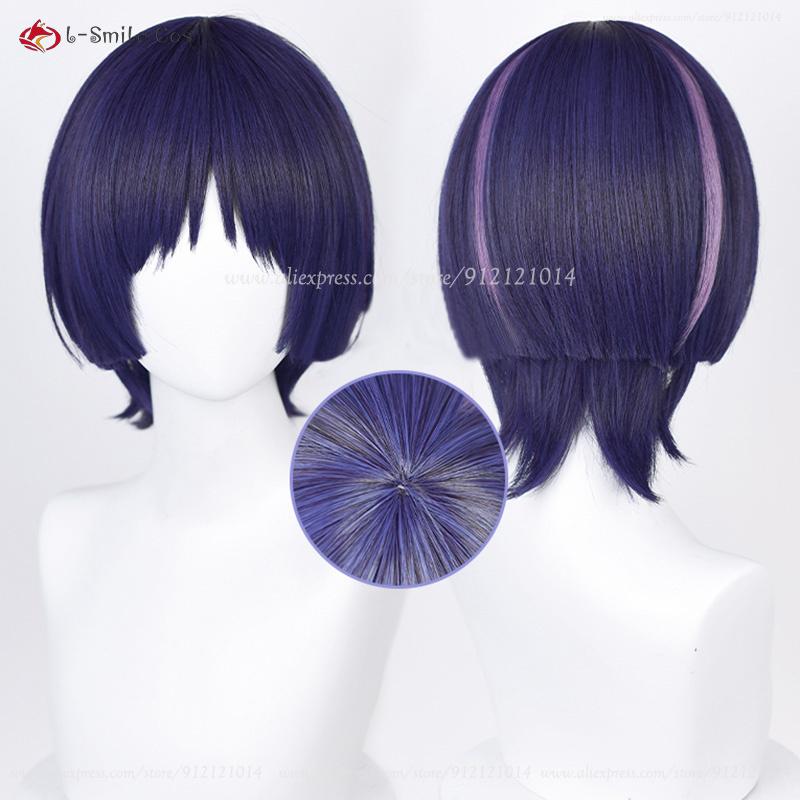 Scaramouche Cosplay Wig Short Wanderer Wigs Heat Resistant Party Balladeer Kunikuzushi Kabukimono Wig + Wig Cap