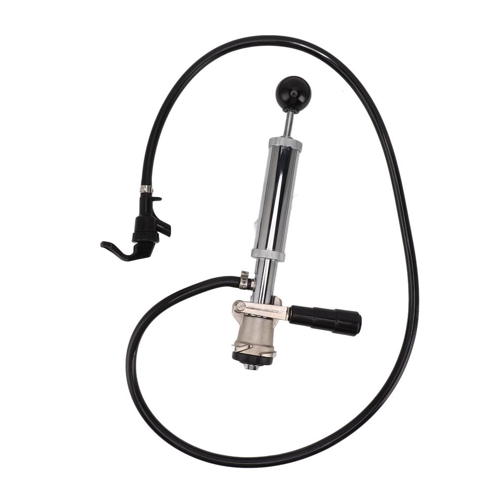 Beer Keg Pump 4in D System Chrome Iron Easy Operation Tight Sealing Keg Tap with Faucet Hose for
