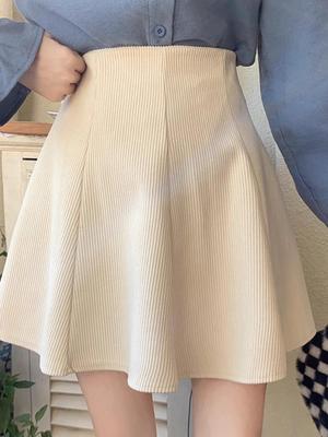 Dames 2023 Corduroy A-lijn Ruffle Rok: Herfst/Winter Hoge Taille, Slim Fit, Korte Lengte