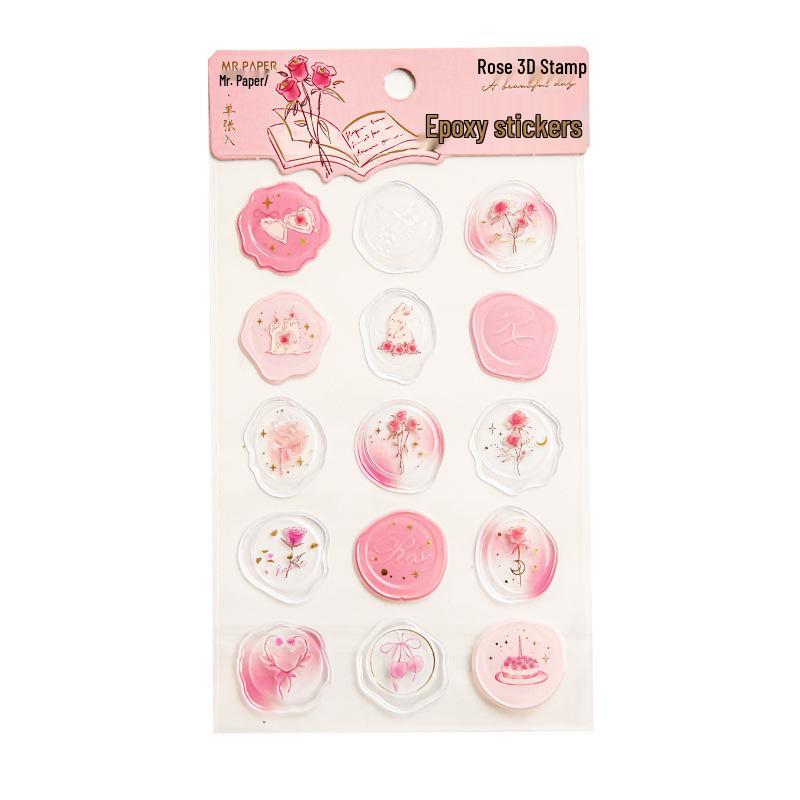 In the Name of the Rose 3D Epoxy Retro Wax Seal Bouquet Sticker