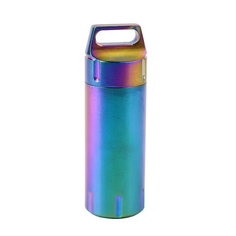 Waterproof Stainless Steel Capsule Outdoor Portable Metal Pill Box Traval Mini Survival Pill Box Hunting Camping Equipments