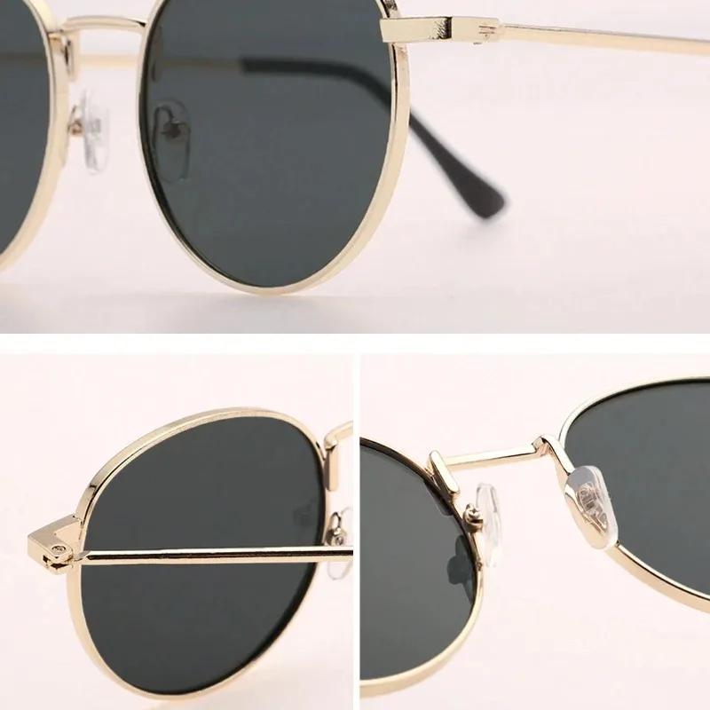 Sunglasses Women Classic Vintage Oval Sun Glasses Eyewear Round Mirror Small Metal Frame Oculos De Sol Gafas UV400