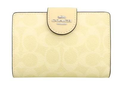 [My Organye] Women's Wallet, L-shaped Shoulder Bi-fold Wallet, Medium Corner Zip Wallet, Signature Canvas, Outlet (Hay) [Parallel Import]