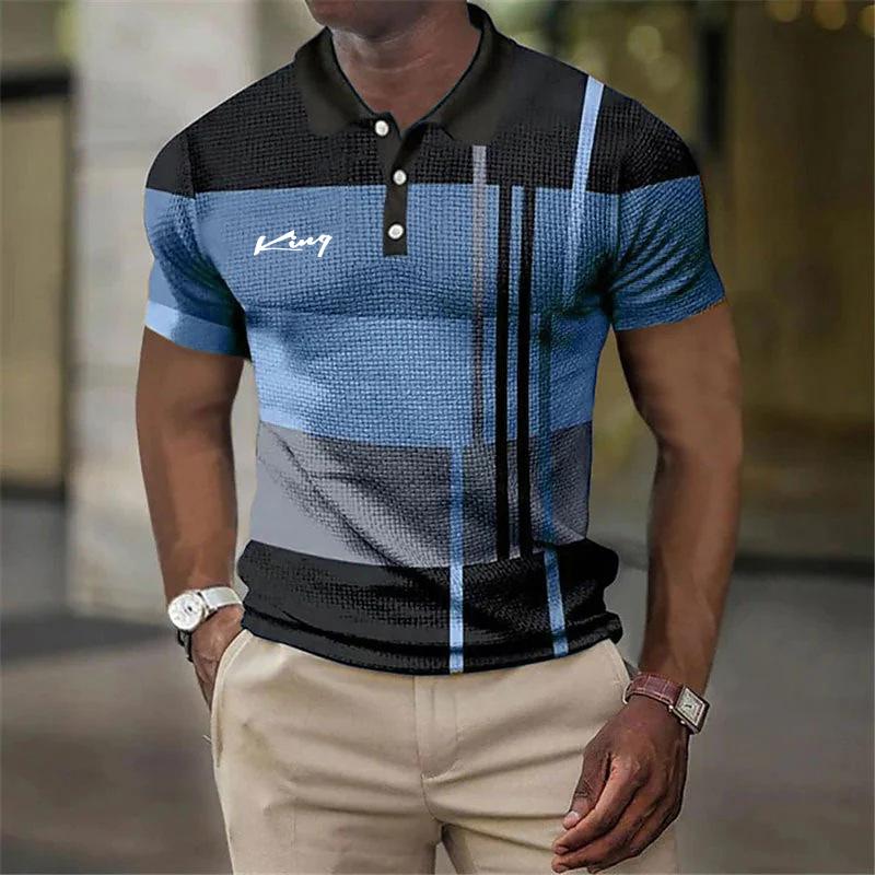 Herren Sommer Mode Poloshirt Slim Fit Kurzarm Poloshirt Lässig Persönlichkeit Herren Poloshirt Herren Gitter Tops Poloshirt
