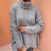 Fashion Women Winter Knitted Cloak Turtleneck Streetwear Sweater Ladies Casual Loose Bat Sleeve Knit Pullover