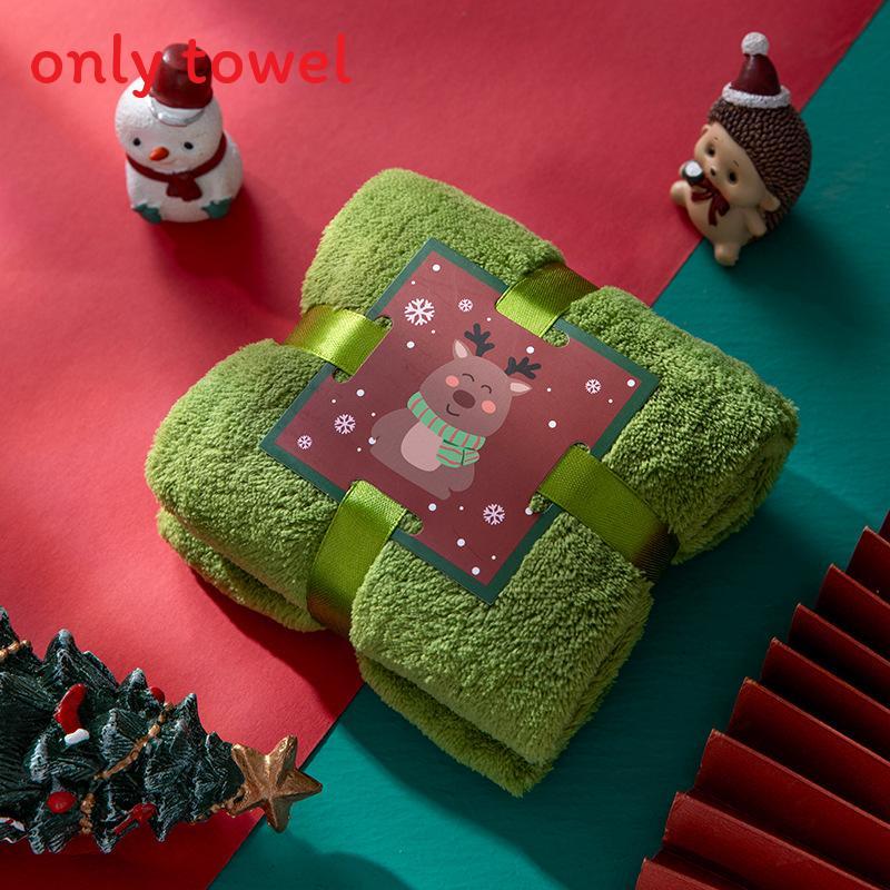 Christmas Santa Claus Towel Gift Set With Coral Fleece For Holiday Celebration