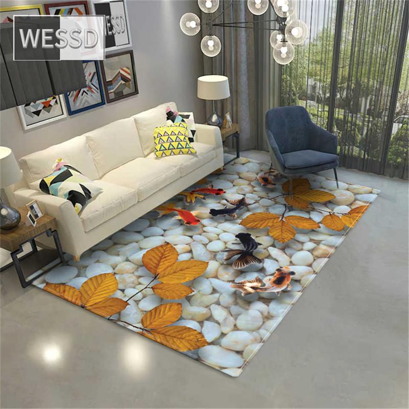 Carp Fish 3D Carpet For Living Room Large Rug House Coffee Table Mat Decorative Soft Bedroom Floor Mat Bathroom Mat Sponge