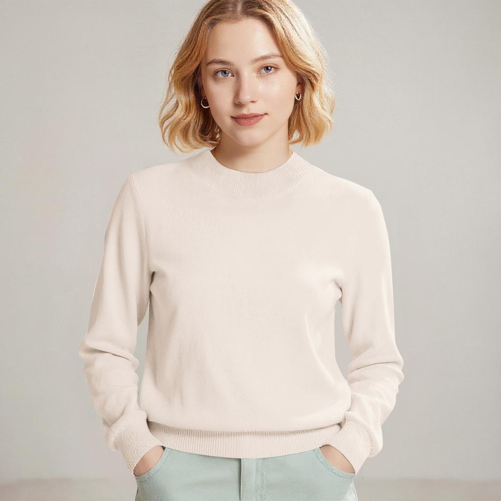 Women's Fashion Long Sleeve Slimming All-match Sweater Pullover Knit Top