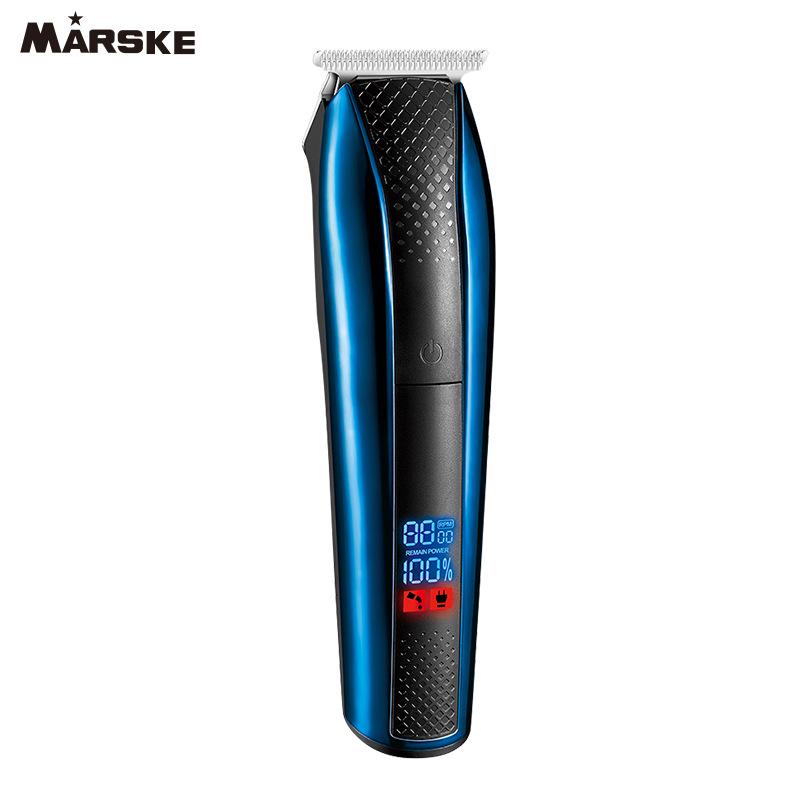 High-Power Rechargeable Electric Hair Clipper with Digital Display Black and Blue