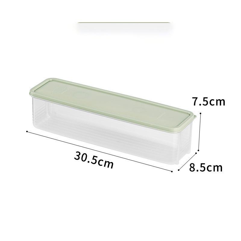 Food storage box, with lid plastic food grade rectangular kitchen refrigerator fresh-keeping sealed multi-grain noodle box green
