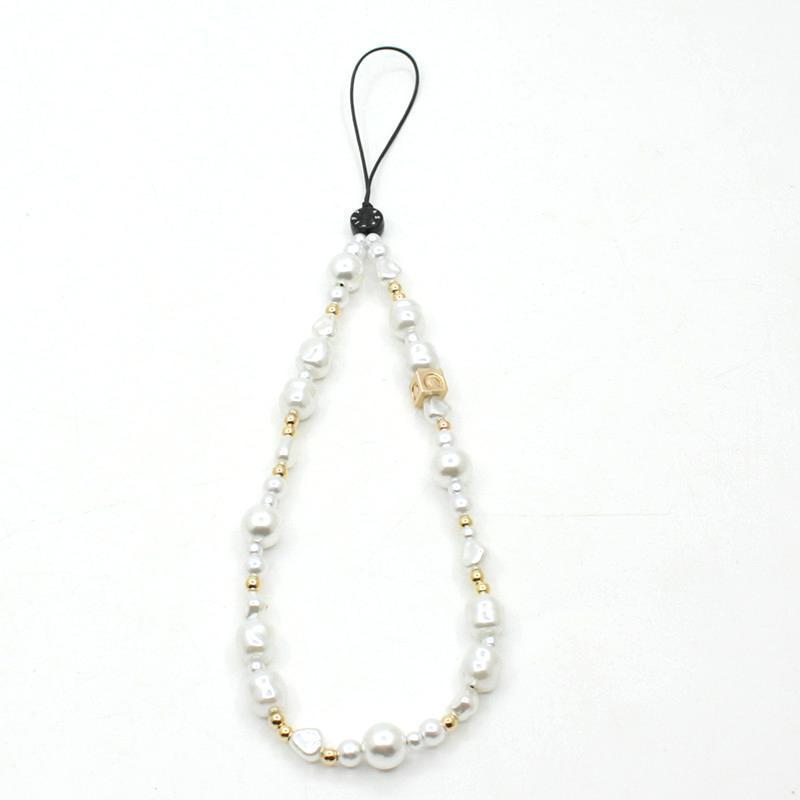 Lanț de telefon DIY la modă, anti-pierdere, cu mărgele emailate curcubeu – Stil popular pe internet