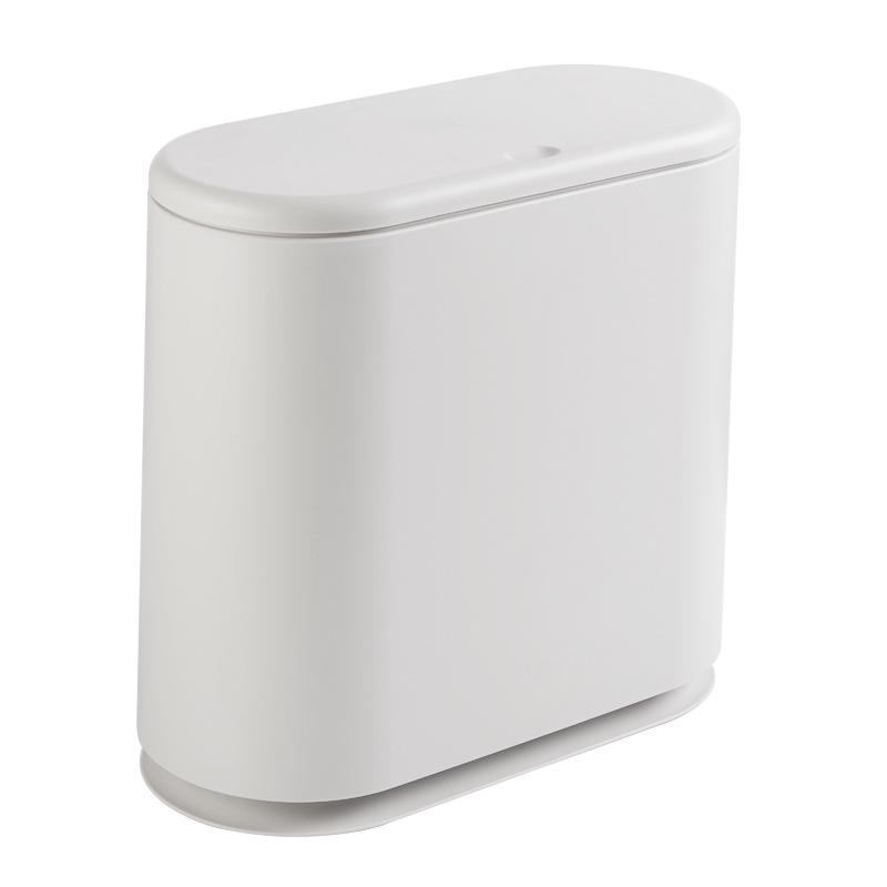 Creative Plastic Wet-Dry Separation Trash Can with Lid and Press-Type Garbage Bag Support.