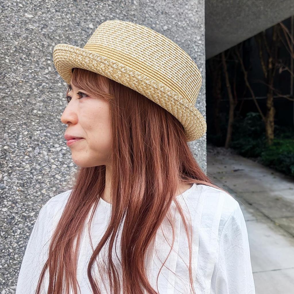 Basic Quench Mosaic Braid Porkpie Mosaic Natural One Size Fits and Number Hat, Large, Stuffy, Pattern, Materials, Antibacterial, Deodorizing, All,