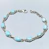 Natural Republic Larimar Gemstone Handmade 925 Solid Silver Bracelet 7-8" T2C01