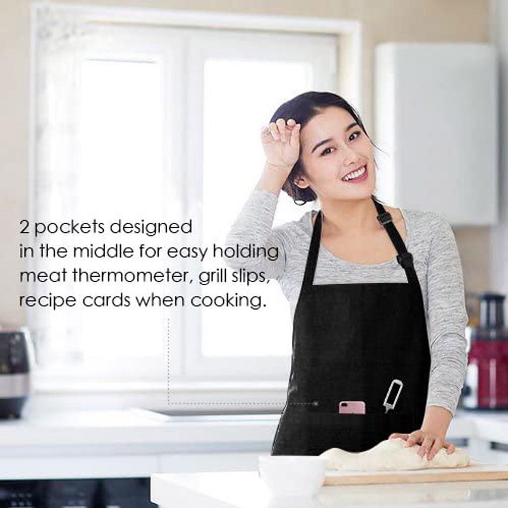 2pcs Adjustable Bib Apron Waterproof Oil-proof Kitchen Chef Cooking Women Men 2pcs Adjustable Bib Apron Waterproof Oil-proof Kitchen Chef Cooking Women Men