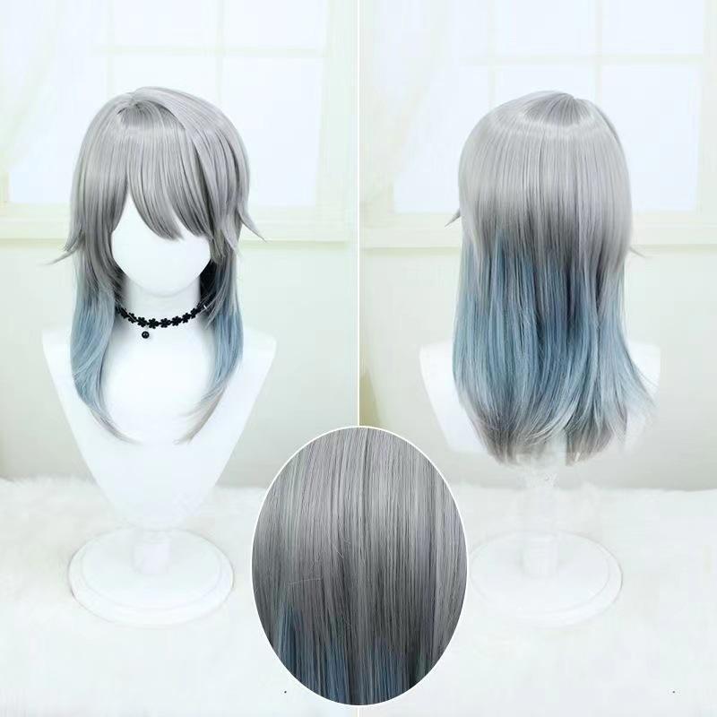 Collapse: Star Dome Railway Sunday Cospalm Wig Simulation Scalp Top Mixed Color Gradient Fake