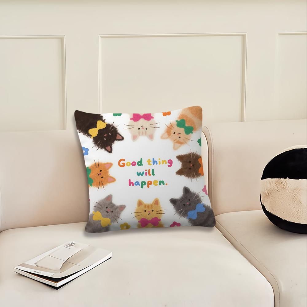 Cartoon good thing cat Cute cushion cover Pillow Cover Decoration Room Home Sofa living Office Car Nordic Simplicity