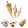 3pcs Large HSS Steel Step Drill Bits Set 4 12 20 32mm for Drilling