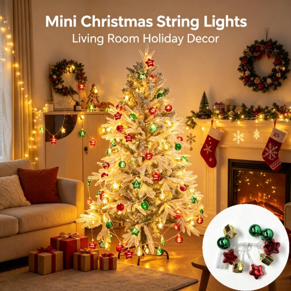 10/20/40 LED Christmas String Lights Warm White Hanging Ornament Lights  For Bedroom
