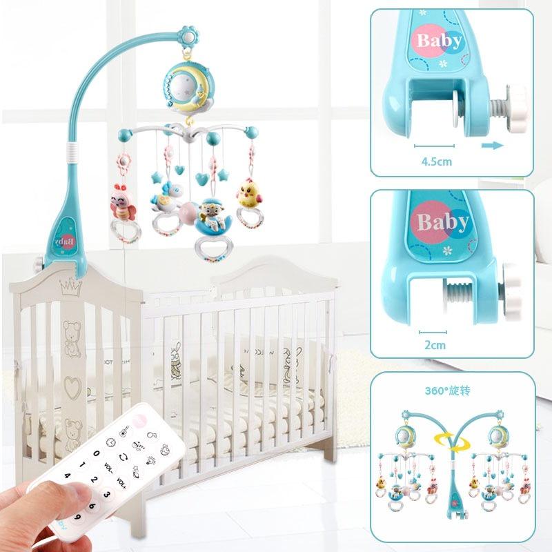 Elegant And High-quality Musical Crib Bed Bell Toy With Rotating Stars And Clouds