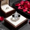 s Pear Shaped Diamond Simulant Crown Ring Black Silicone Stackable Bridal Engagement Wedding Band Set for Her