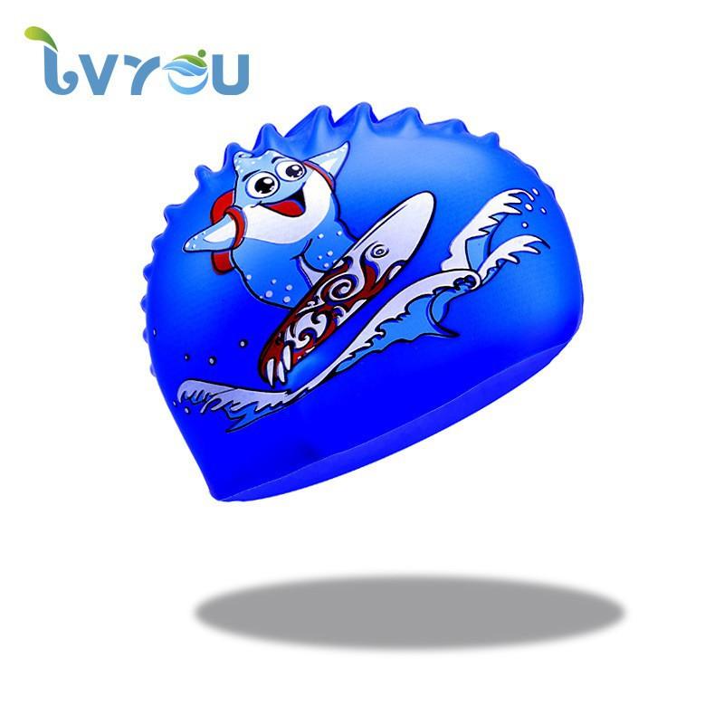 

Hot Sale New Waterproof Silicone Swimming Cap Children Aged 6 To 12 Years Old Cartoon Cute