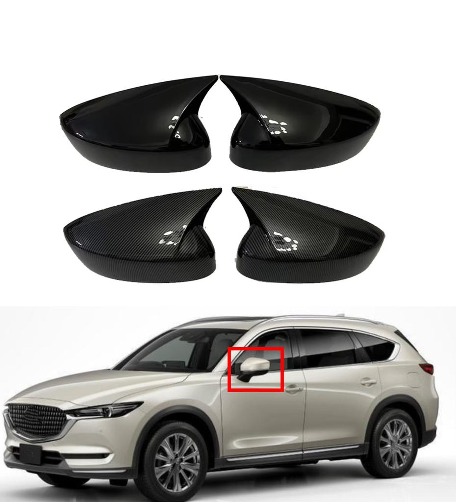 Car Rearview Side Mirror Cover For Mazda CX-5 ll 2024 2023 2022 2021 2020 2019-2017 Wing Cap StickerView Case Trim Carbon Fiber