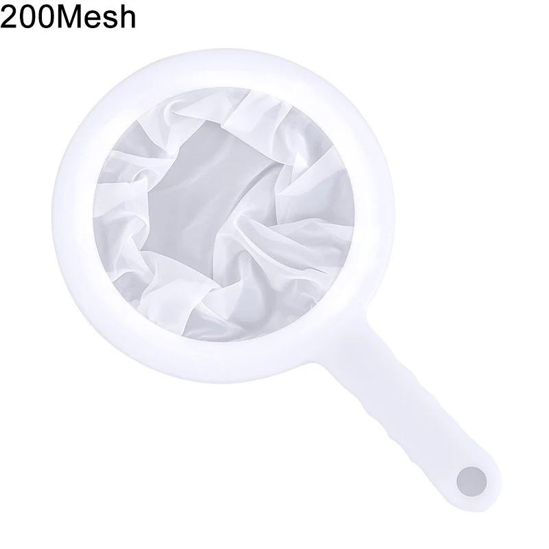 100/200/400Mesh Kitchen Ultra-Fine Nylon Mesh Strainer, Plastic Sieve Fine Mesh with Handle Kitchen Tool for Milk, Yogurt, Juice