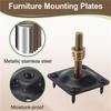 M-Modern-4Pcs/Set Furniture Leg Mounting Plates Sofa Leg Attachment Plates M8 Hanger Bolts Screws Adapters Metal Plates Bracket