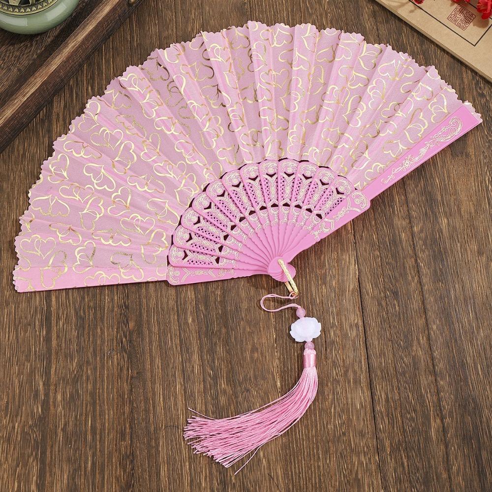 PP Chinese Style Fan Polyester Hand Held Fan Elegant Foldable Fan  Home Decor