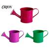 Ergonomic Handle Pouring Tool Metal Watering Can for Outdoor Plants, Small Kettle with Colorful Iron Floral Container Succulents Garden Flowers,