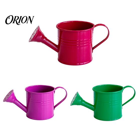 Ergonomic Handle Pouring Tool Metal Watering Can for Outdoor Plants, Small Kettle with Colorful Iron Floral Container Succulents Garden Flowers,