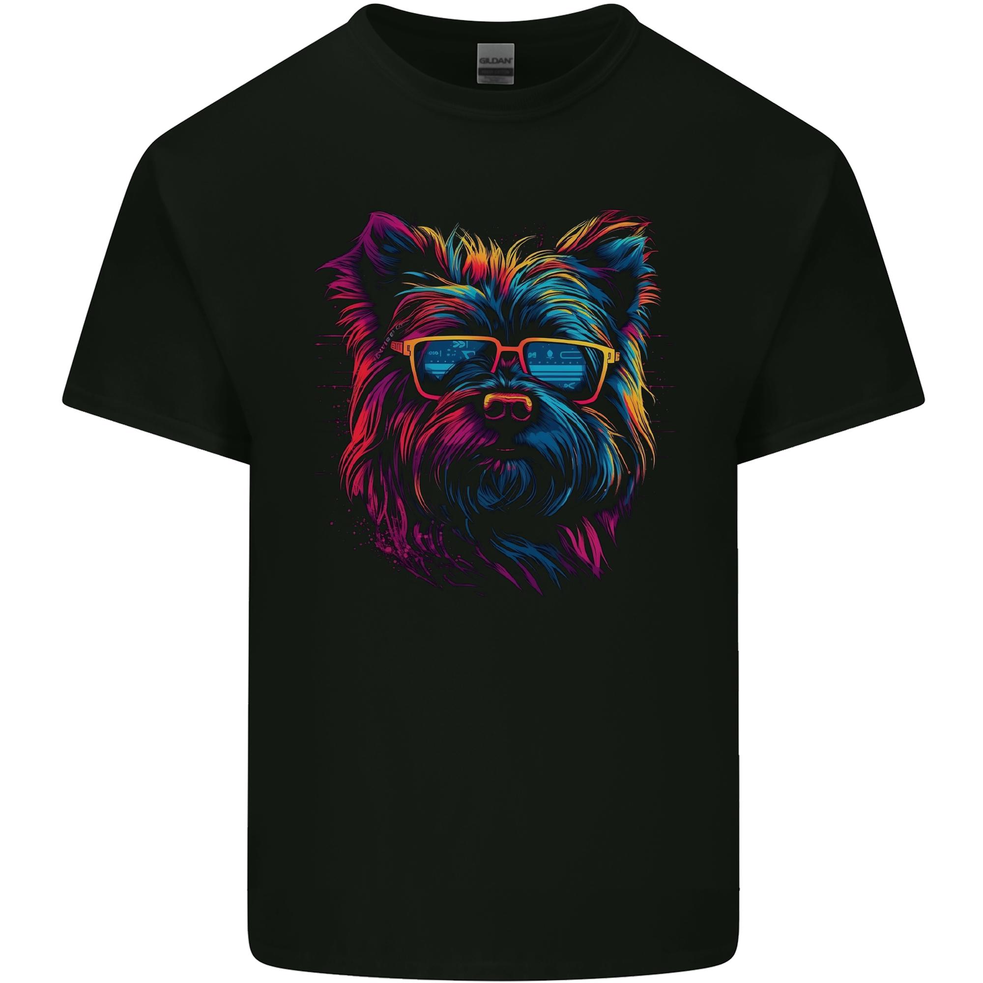 Retrowave Yorkshire Terrier Dog Unisexs Light Cotton TShirt S