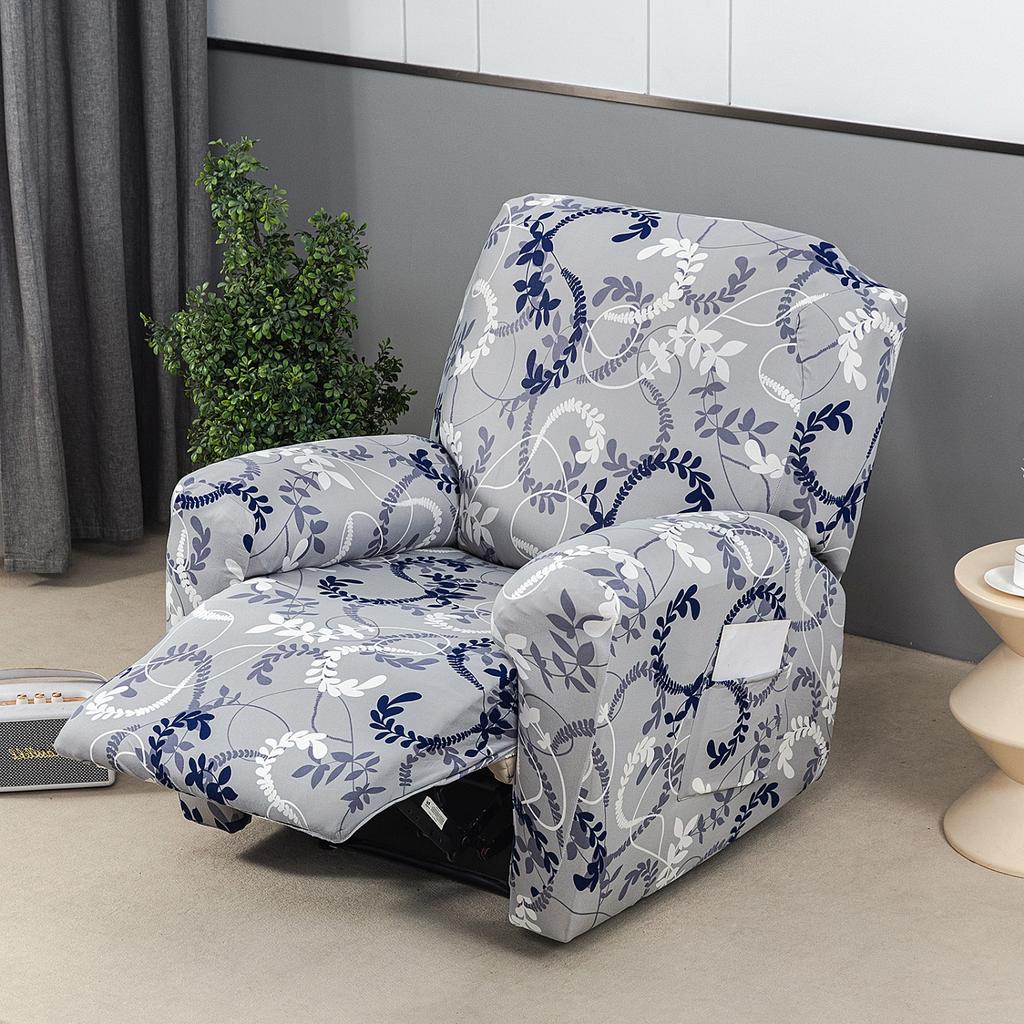 Stretch Recliner Chair Cover 4-Pieces Soft Recliner Chair Slipcover 1-Seater Sofa Couch Protector Home Decor Washable