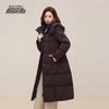 XueZhongFei Women's Hooded Mid-length Down Jacket