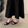 Fashion Summer Butterfly-knot Women Slippers Elegant Thin High Heel Shoes Ladies Outdoor Dress Street Style Slides
